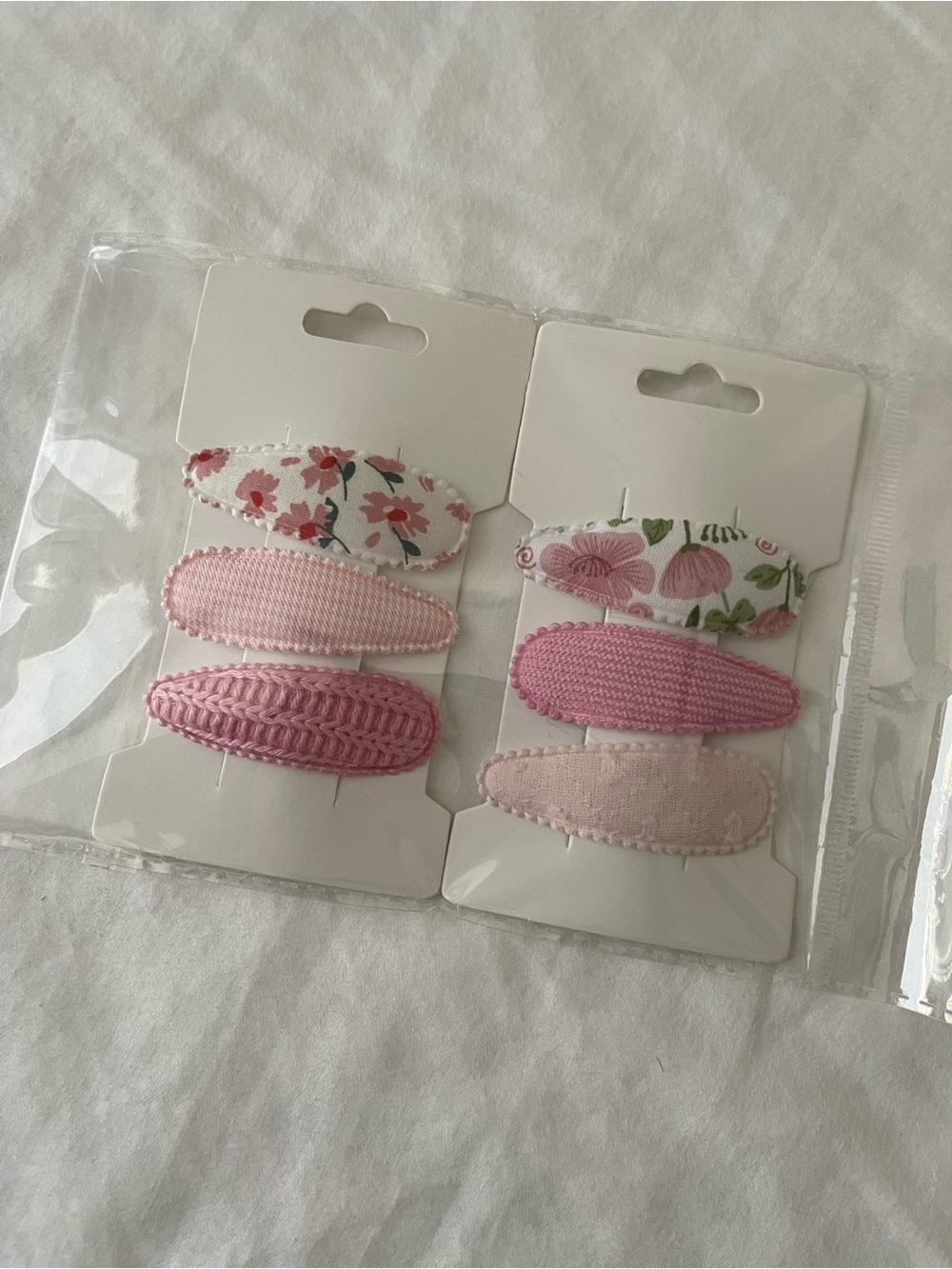 Pink Floral Kids, Toddlers Hair Clip Set - 6 Pack